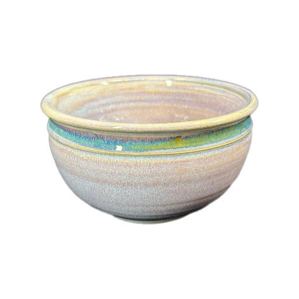 Handmade Pottery Bowl Lavender Glaze Handthrown Signed Studio Pottery